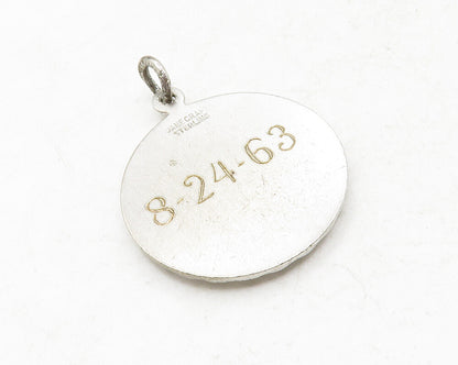 DANECRAFT 925 Sterling Silver  Vintage Woman In Floral Dress Pendant  PT10181