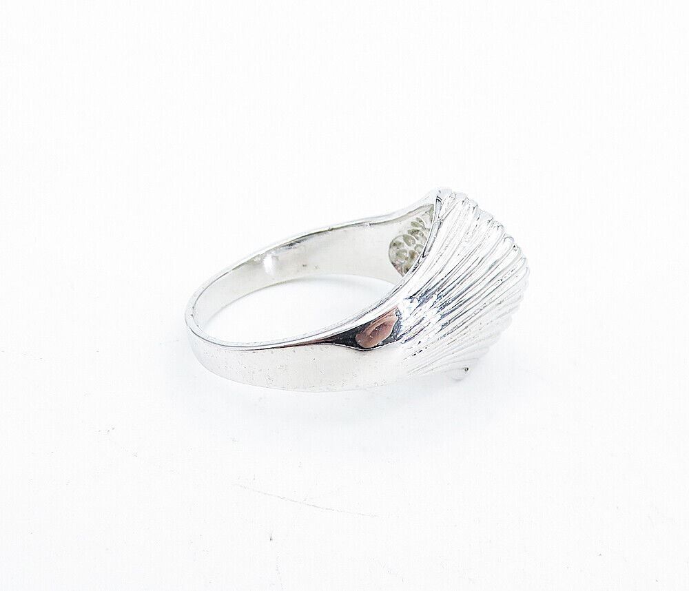ESPO 925 Sterling Silver  Shiny Fluted Swirl Dome Band Ring Sz 8.5  RG5528