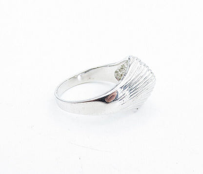 ESPO 925 Sterling Silver  Shiny Fluted Swirl Dome Band Ring Sz 8.5  RG5528