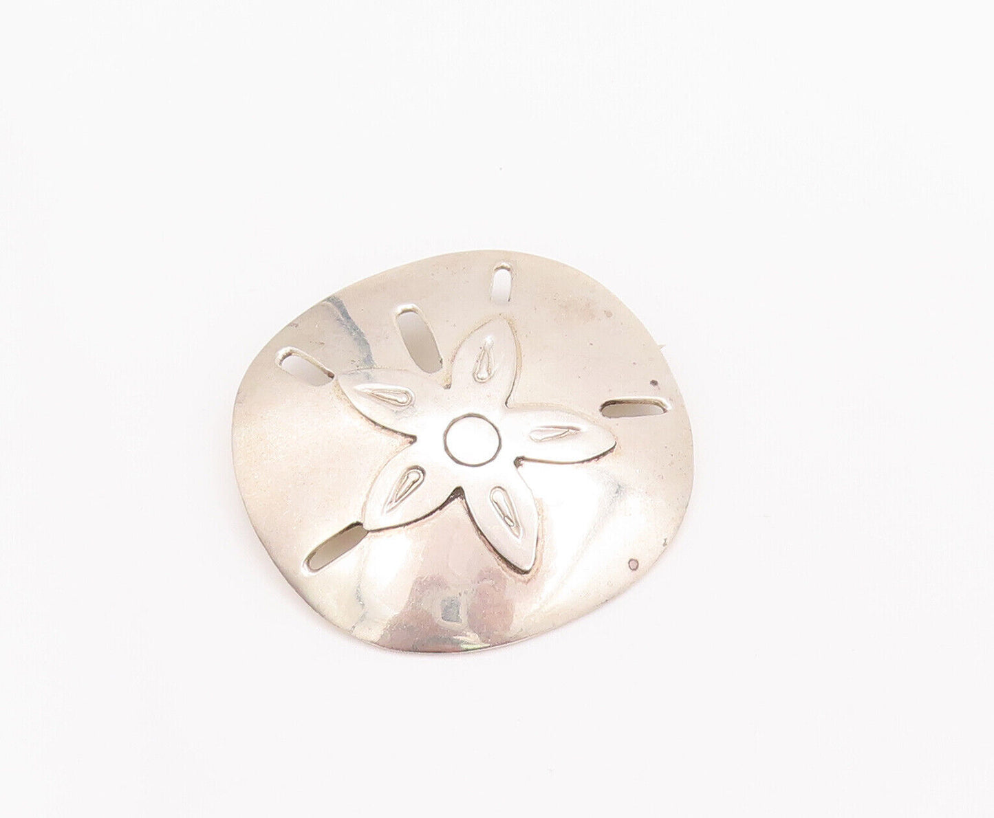 925 Sterling Silver Vintage Brooch Pin MEXICO Floral Carved Shield  BP10843