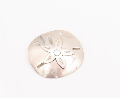 925 Sterling Silver Vintage Brooch Pin MEXICO Floral Carved Shield  BP10843