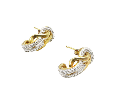 ROSS SIMON 925 Silver  Genuine Diamonds Gold Plated Drop Earrings  EG8449