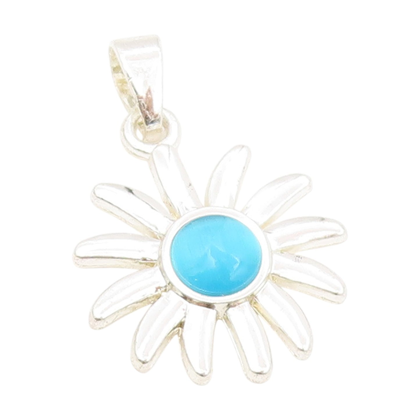 925 Sterling Silver Vintage Pendant Cat Eye Modernist Sea Urchin Charm  PT25682