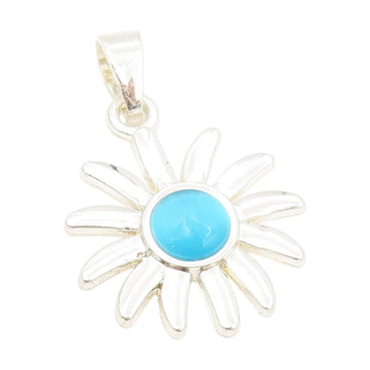 925 Sterling Silver Vintage Pendant Cat Eye Modernist Sea Urchin Charm  PT25682