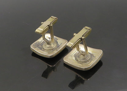 RANCHO ALEGRO TAXCO 925 Silver  Vintage Oxidized G Initial Cufflinks  TR2965