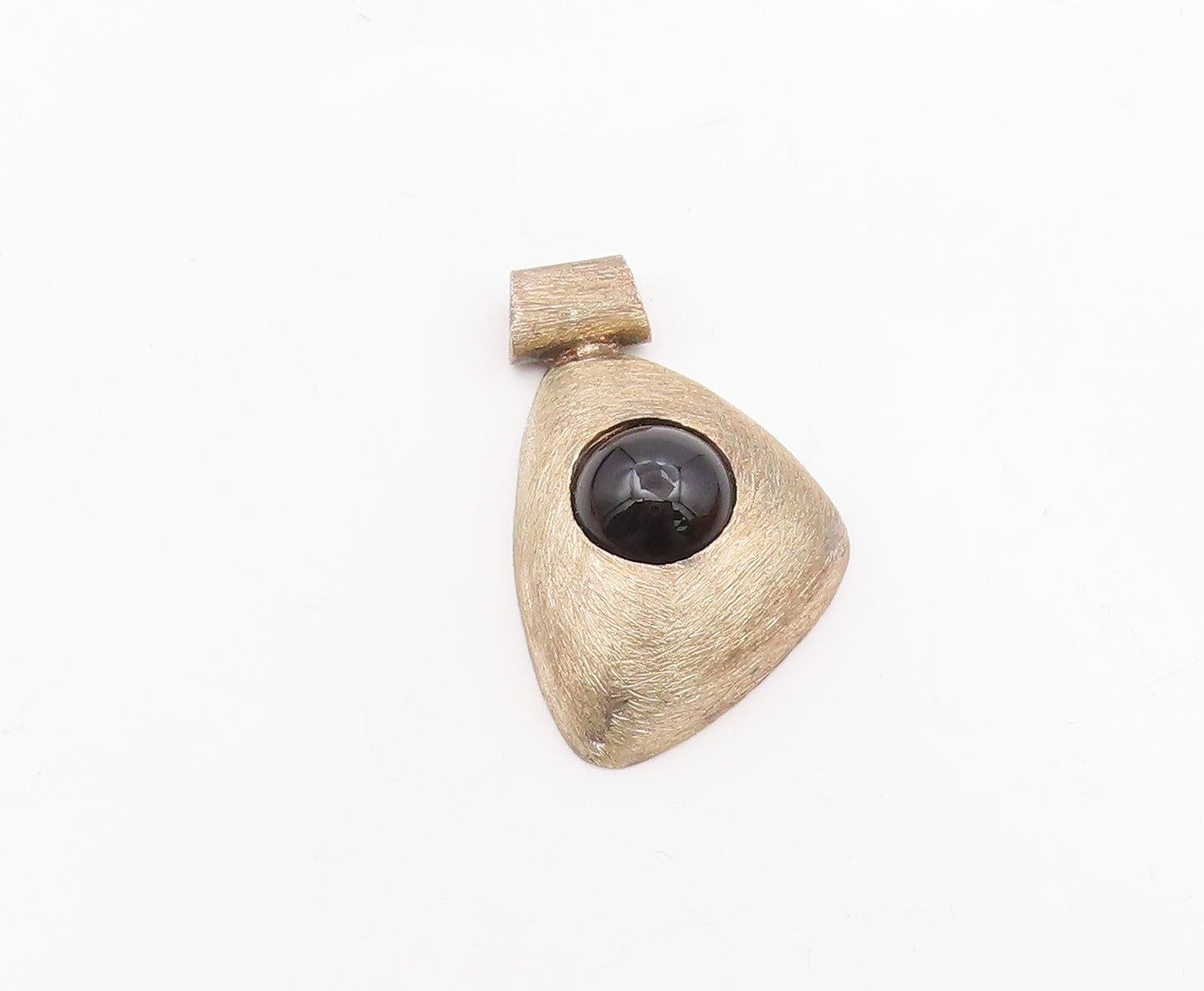 925 Silver  Vintage Triangular Scratch Finish Black Onyx Pendant  PT20431