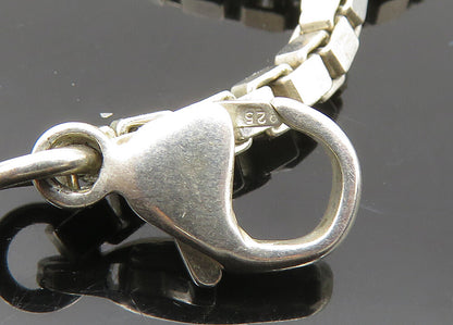 RLM STUDIO 925 Silver  Vintage Curve Pendant Box Link Chain Necklace  NE3355