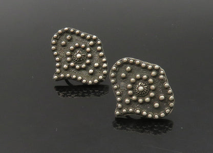 925 Sterling Silver   Vintage Antique Oxidized Non Pierce Earrings  EG11278