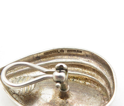 925 Sterling Silver  Vintage Concave Tear Drop Non Pierce Earrings  EG3806