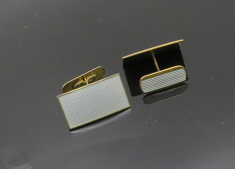 HROAR PRYDZ NORWAY 925 Silver  Vintage Enamel Rectangular Cufflinks  TR2781
