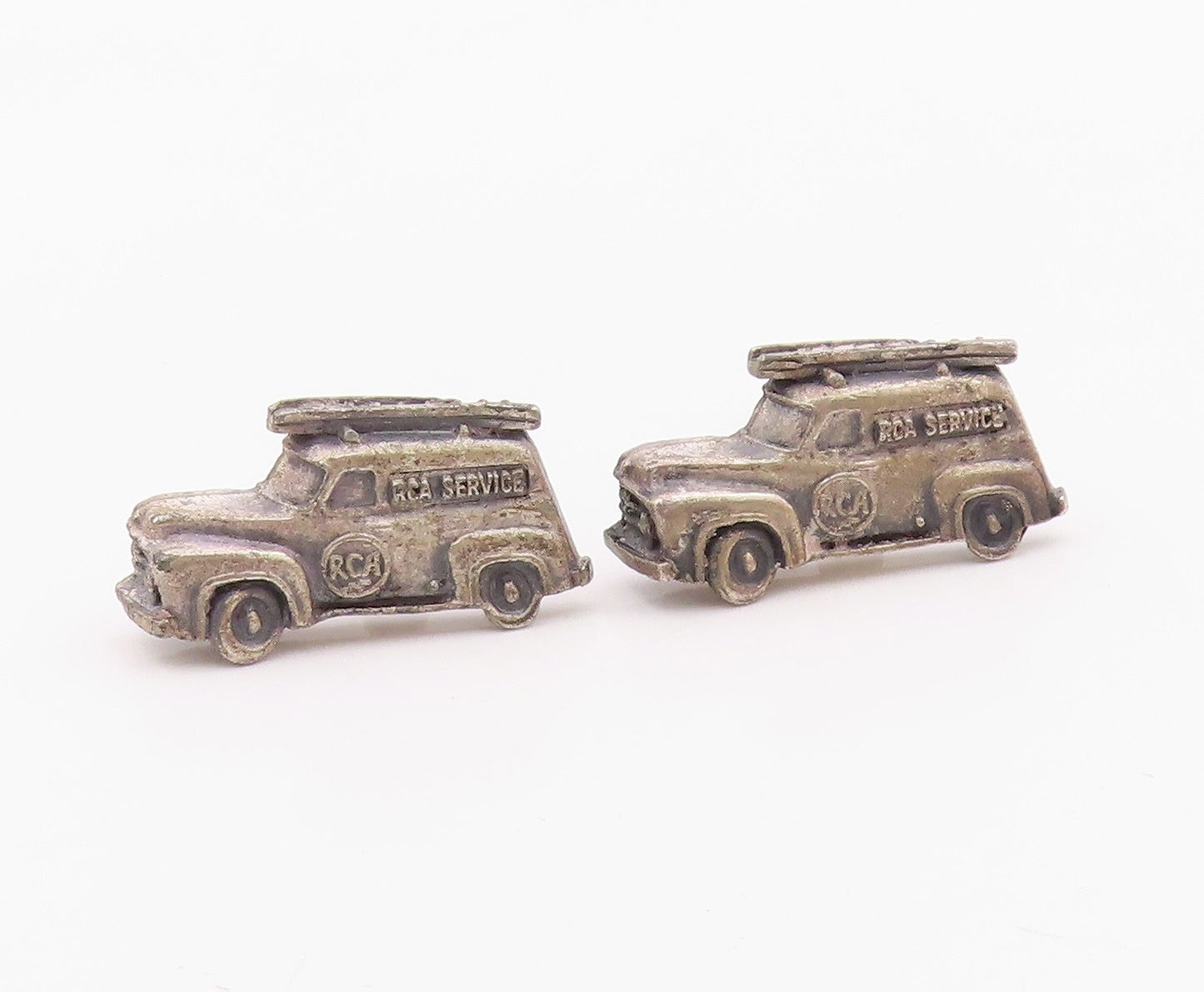 925 Sterling Silver  Vintage Antique RCA Service Car Motif Cuff Links  TR1306