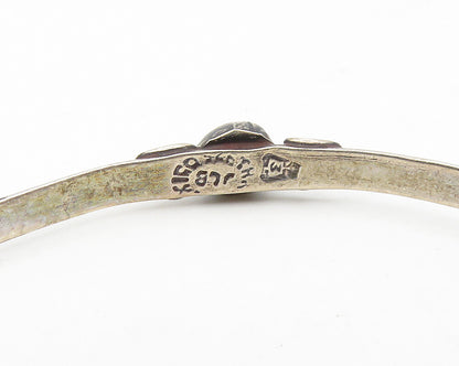 MEXICO 925 Sterling Silver Vintage Amethyst Pretzel Swirl Bangle Bracelet BT7023