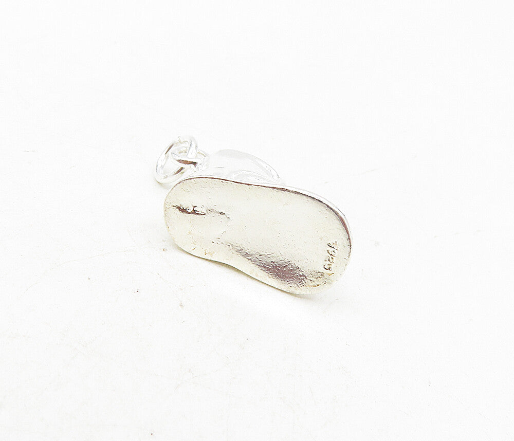 925 Sterling Silver  Vintage Shiny Old Fashioned Shoe Boot Pendant  PT6708