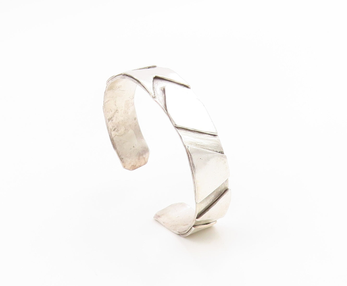 925 Sterling Silver Vintage Bracelet JEAN SMITH Classic Geometric Cuff  BT12010