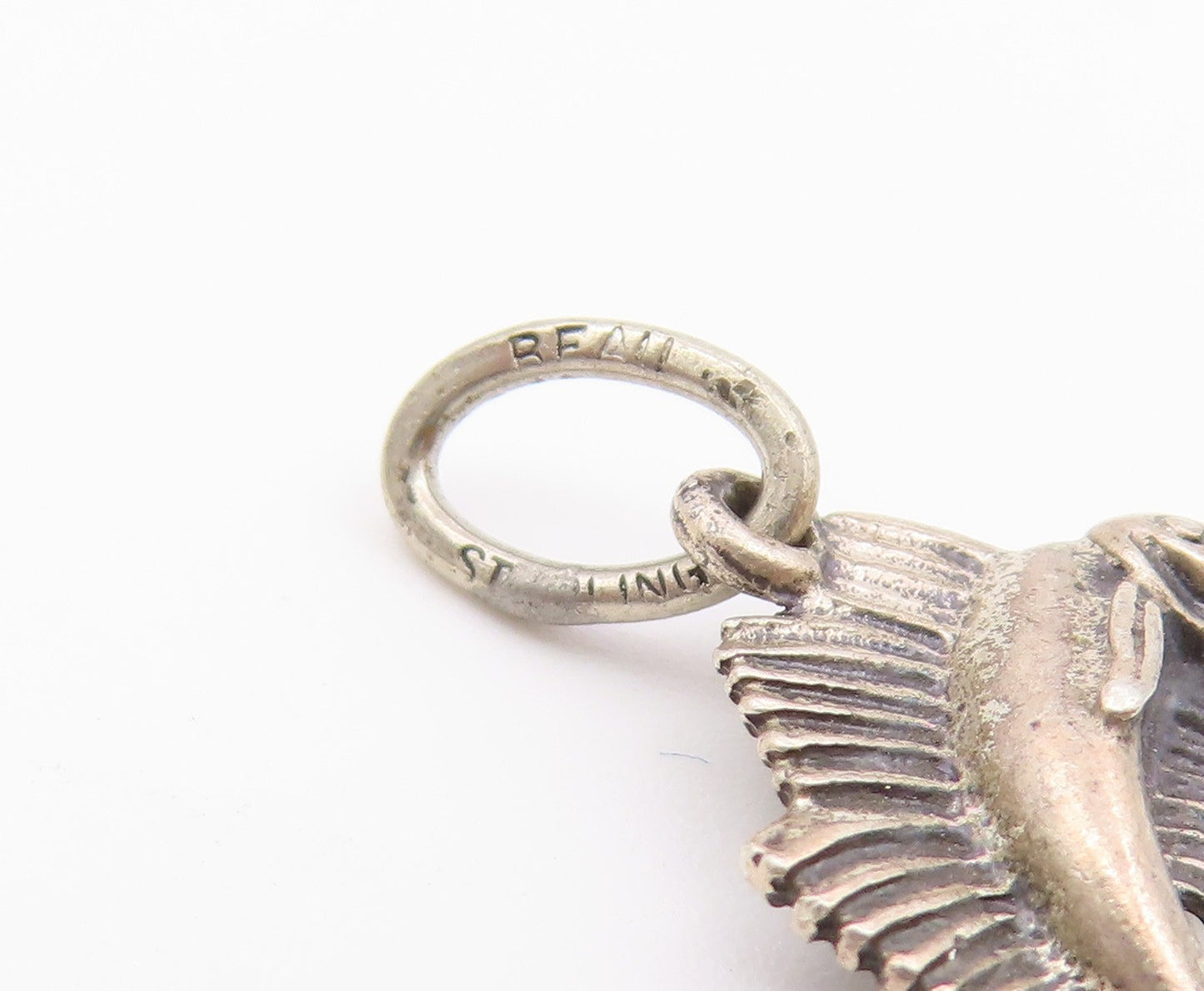 925 Sterling Silver  Vintage Petite Swordfish Motif Drop Pendant  PT17872