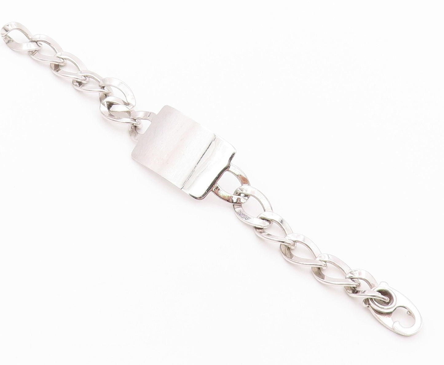 925 Sterling Silver Vintage Bracelet NAPIER Rectangle Plate Curb Links  BT11097