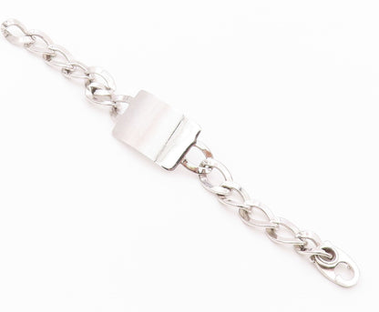 925 Sterling Silver Vintage Bracelet NAPIER Rectangle Plate Curb Links  BT11097
