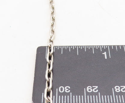 925 Sterling Silver  Vintage Young Heart Stamped Quote Chain Necklace  NE1522