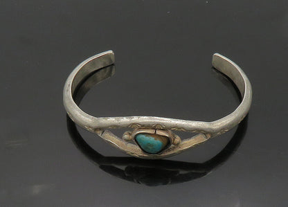 NAVAJO 925 Sterling Silver  Vintage Antique Turquoise Cuff Bracelet  BT7991