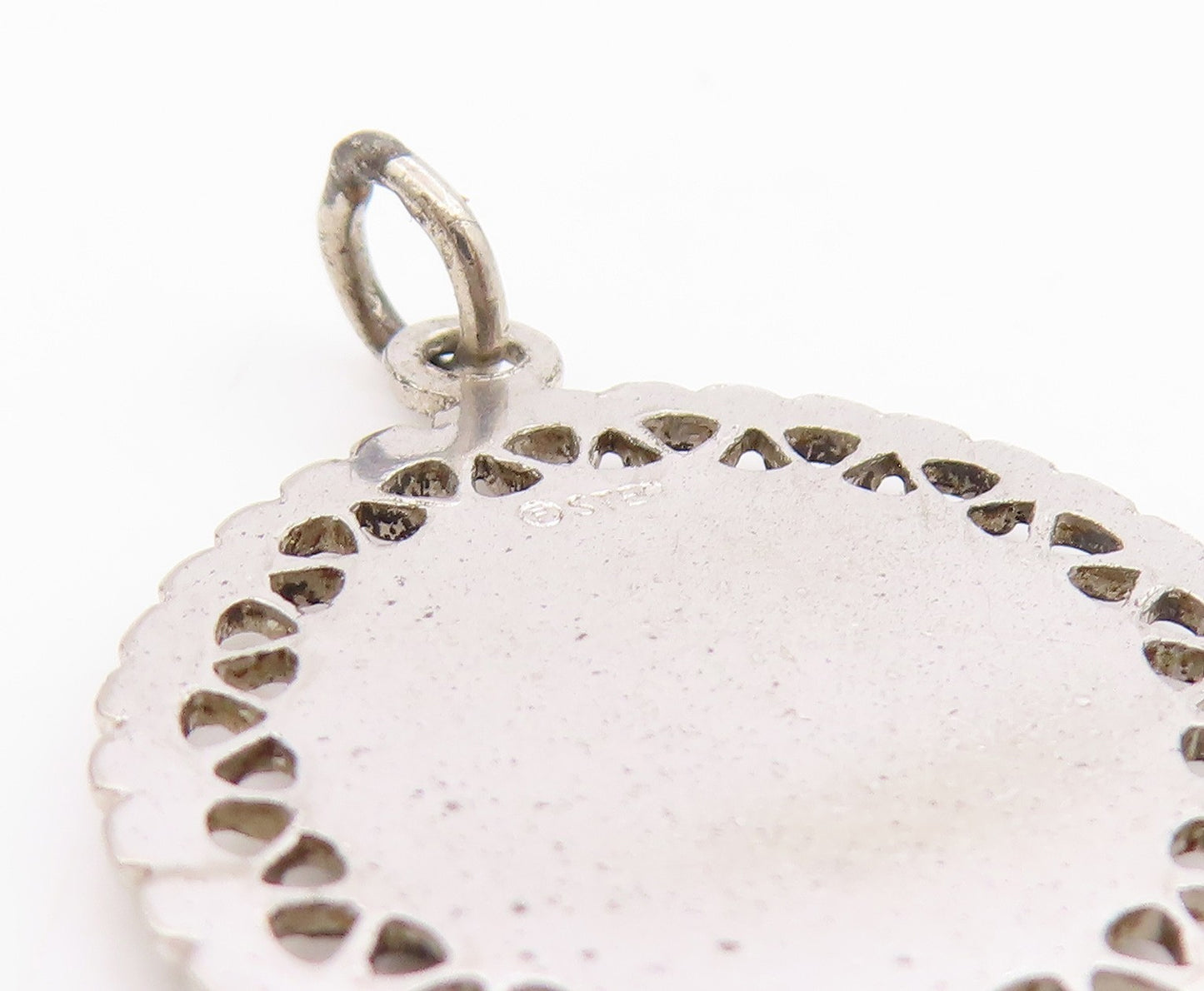 925 Sterling Silver Vintage Pendant Antique Cutout Alaska Map Charm  PT24538