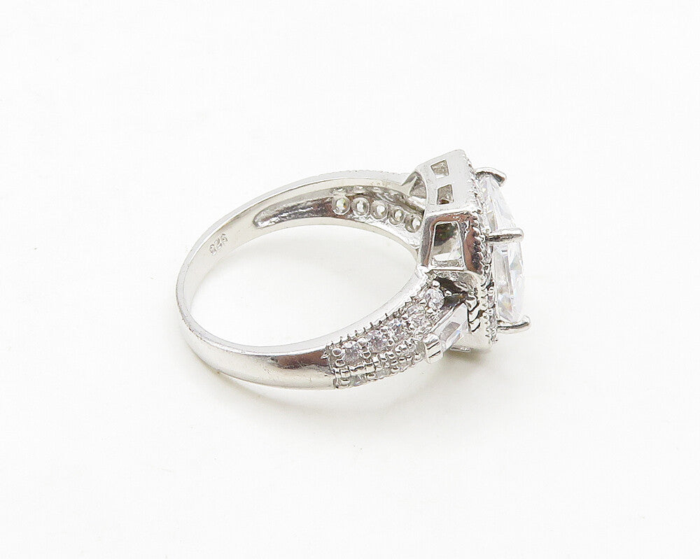 925 Sterling Silver   Sparkling Cubic Zirconia Band Ring Sz 6  RG19147