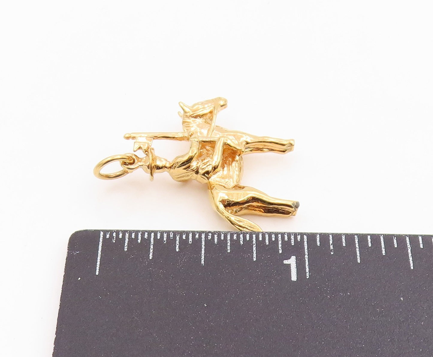 925 Sterling Silver Vintage Pendant Gold Plated Cavalry Soldier On Horse PT26071