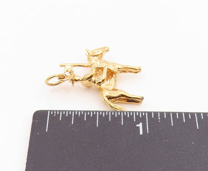925 Sterling Silver Vintage Pendant Gold Plated Cavalry Soldier On Horse PT26071