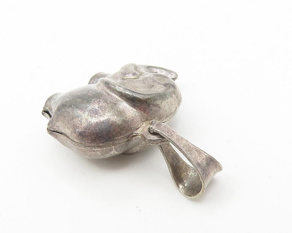 925 Sterling Silver  Vintage Dark Tone Hollow Elephant Animal Pendant  PT9110