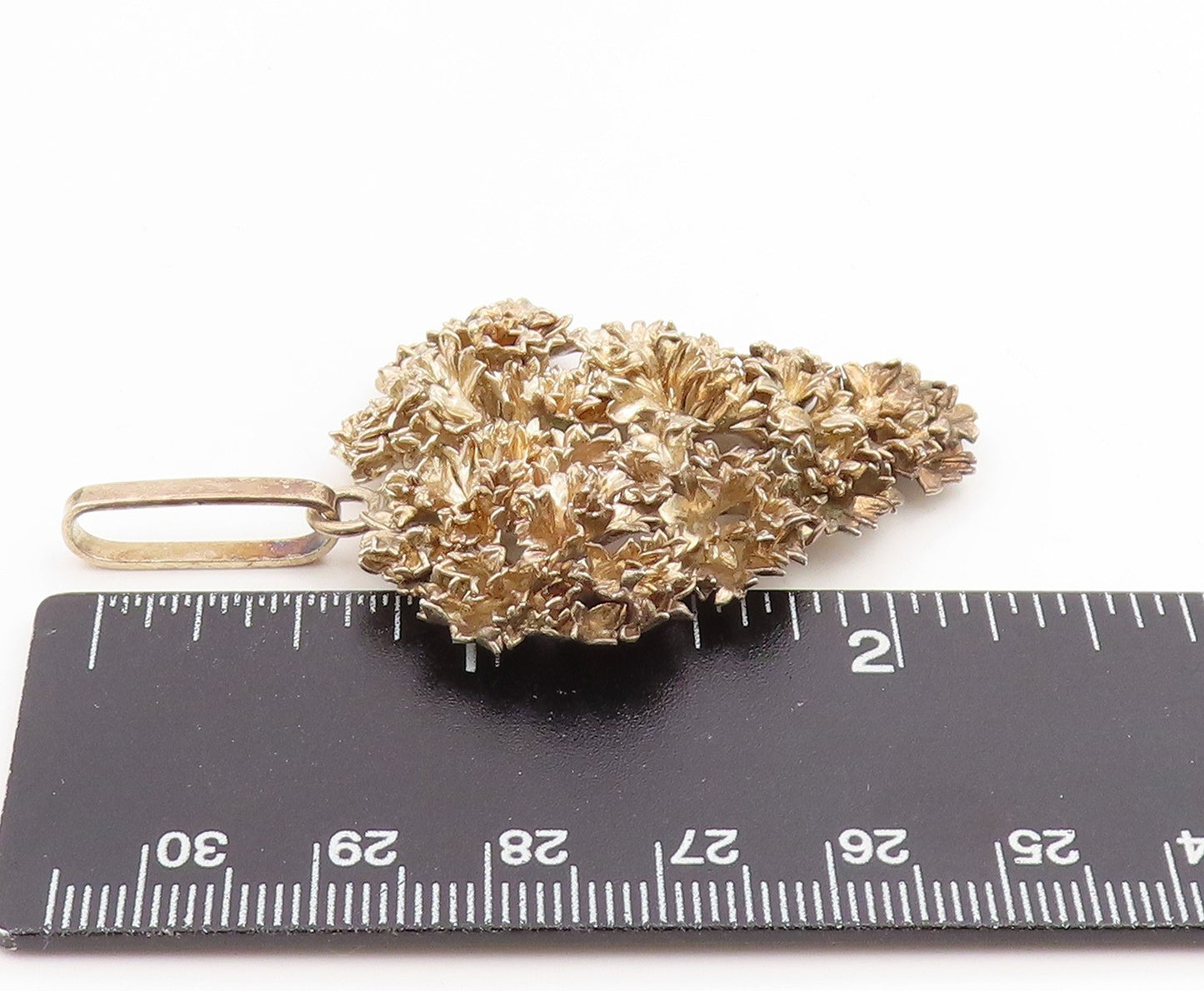 925 Sterling Silver Vintage Pendant EGGERT DENMARK Gilded Parsley Leaf  PT25902
