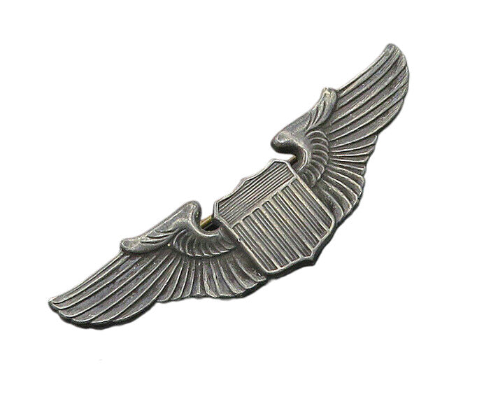 925 Sterling Silver  Vintage US Military Emblem Oxidized Brooch Pin  BP7313