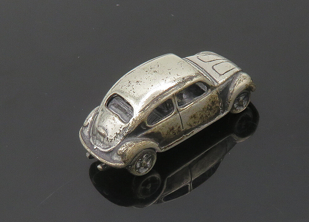 925 Sterling Silver  Vintage Dark Tone Shiny Buggy Toy Car Trinket  TR2802