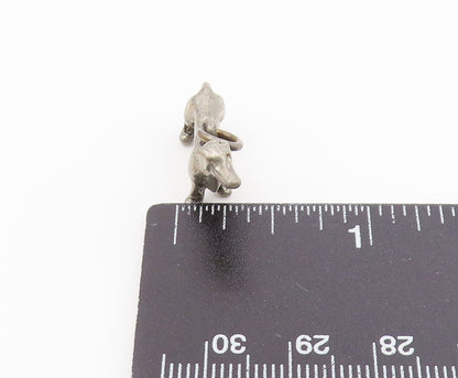 925 Sterling Silver  Vintage Dark Tone Weiner Dog Animal Pendant  PT18674