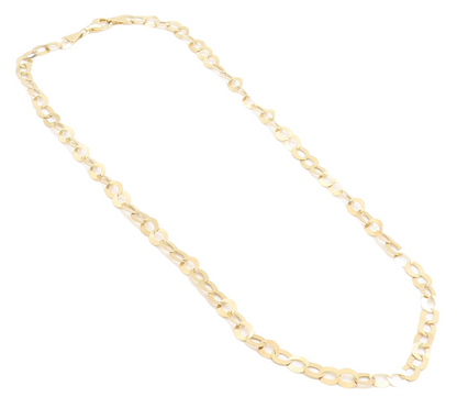 925 Sterling Silver  Shiny Gold Plated Petite Round Link Chain Necklace NE1746