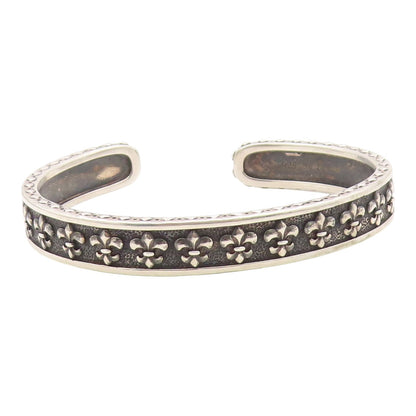 PHILIP GAVRIEL 925 Silver  Vintage Oxidized Fleur De Lis Cuff Bracelet  BT9160