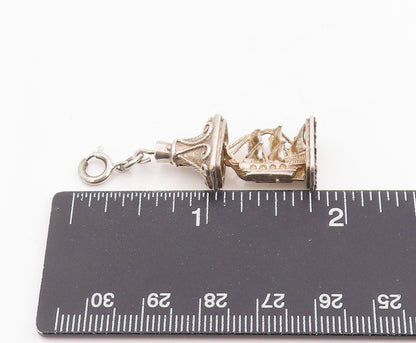 925 Sterling Silver Vintage Pendant 3D Miniature Potbelly Stove Charm  PT25244
