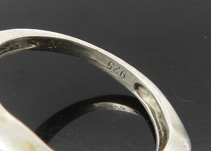 925 Sterling Silver  Vintage Genuine Diamonds Wavy Band Ring Sz 6.5  RG22396