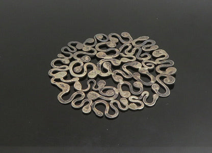 925 Sterling Silver Vintage Dark Tone Swirl Design Smooth Pendant  PT19012