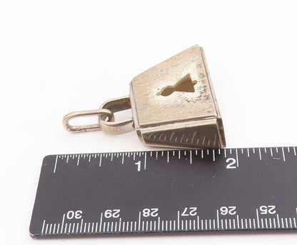 925 Sterling Silver Vintage Pendant Classic Miniature Padlock Locket  PT25611