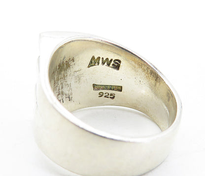 MEXICO 925 Sterling Silver  Vintage Shiny Pointed Dome Band Ring Sz 9  RG6388