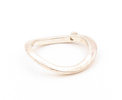 925 Sterling Silver Vintage Ring Infinity Wave Single CZ Stone  Sz 8  RG32806