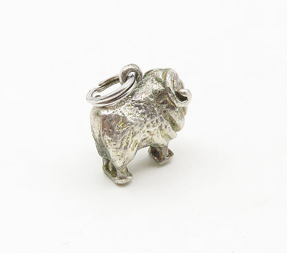 925 Sterling Silver  Vintage Petite Buffalo Animal Motif Pendant  PT13060