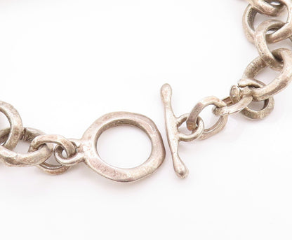 925 Sterling Silver Vintage Bracelet Antique Wire Work Linked  BT11280