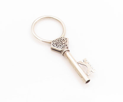 925 Sterling Silver Vintage Key Chain MIDDLE EAST Solid Key Fob Design  TR3960