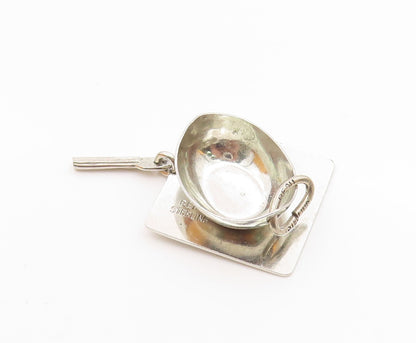 BEAU 925 Sterling Silver  Vintage Shiny Graduation Cap Pendant  PT17348