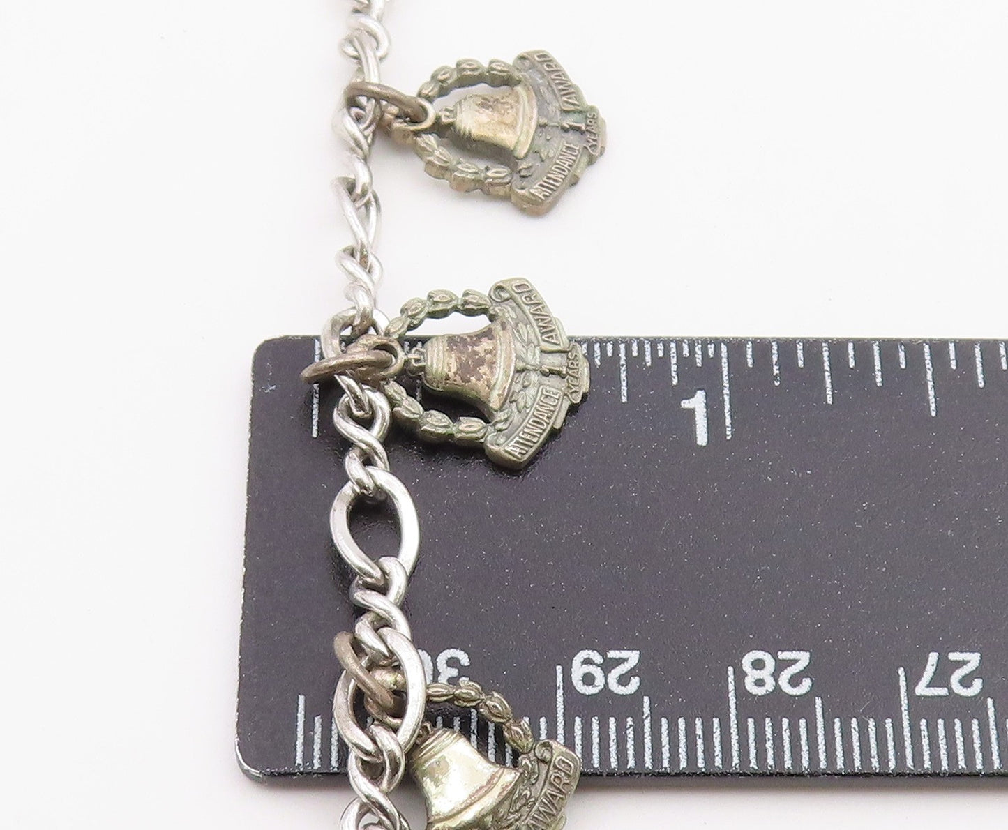 925 Sterling Silver Vintage Bracelet OC TANNER Attendance Award Charm  BT12155