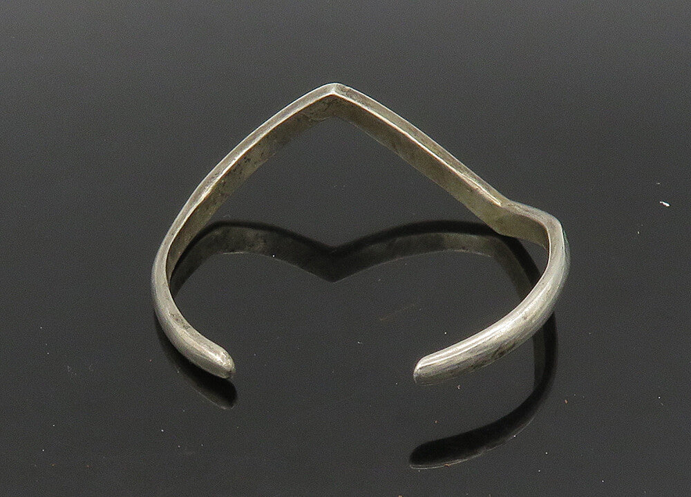 ZUNI NAVAJO 925 Silver  Vintage Inlaid Turquoise Pointed Cuff Bracelet  BT8941