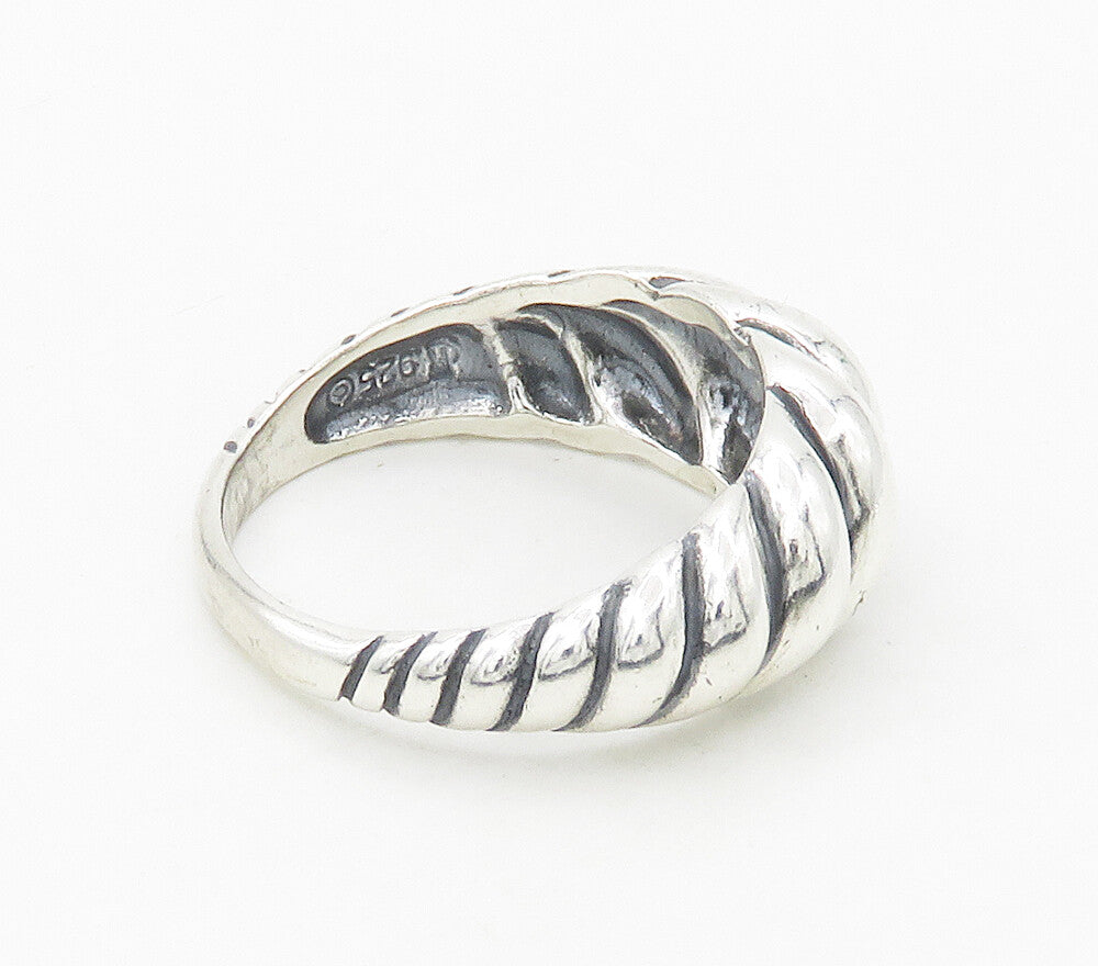 CAROLYN POLLACK 925 Silver  Vintage Shiny Twist Dome Band Ring Sz 8  RG16696