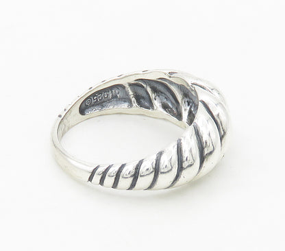 CAROLYN POLLACK 925 Silver  Vintage Shiny Twist Dome Band Ring Sz 8  RG16696