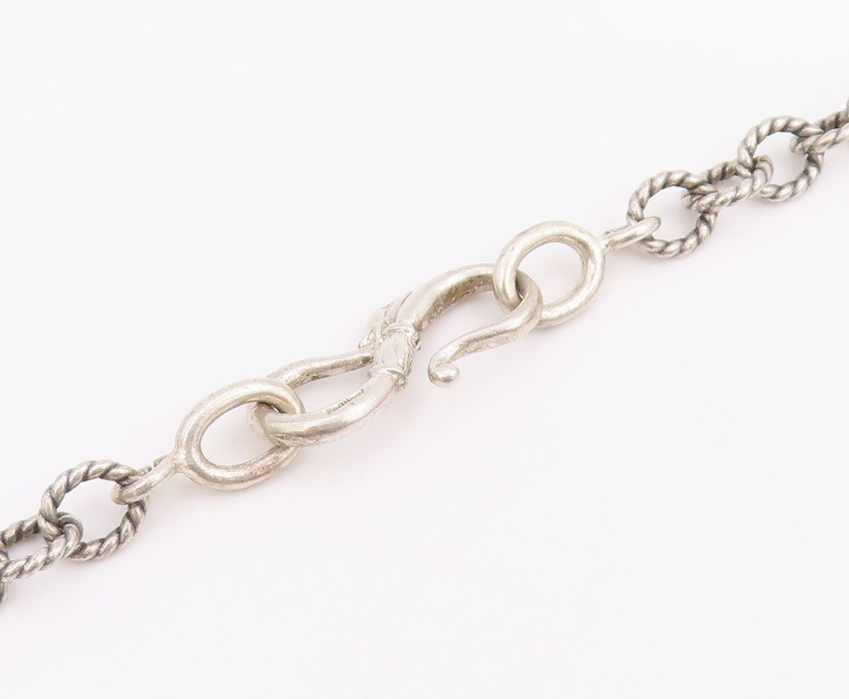 925 Sterling Silver Vintage Necklace Multi Tone Sea Shell Cluster Chain  NE4818