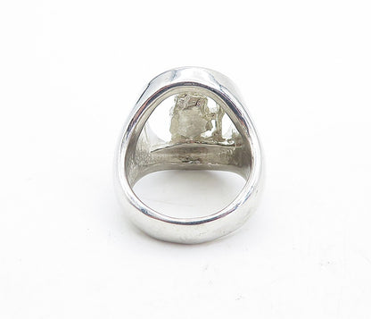 925 Sterling Silver Vintage Shiny Saint Christopher Cocktail Ring Sz 9 RG5550